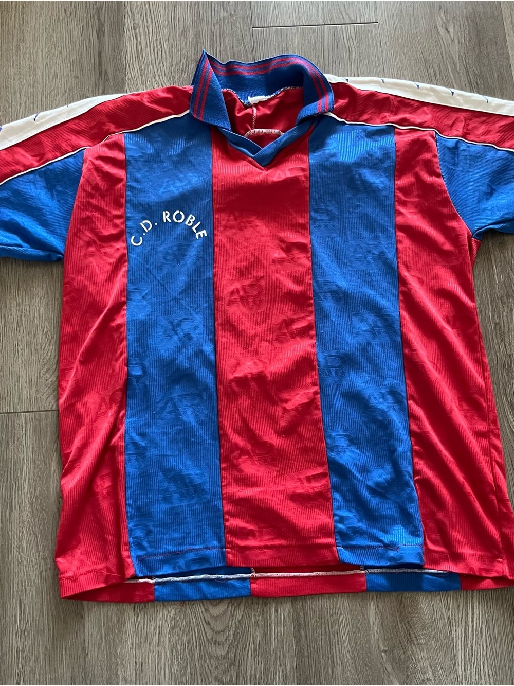 Kappa Soccer Vintage Red & Blue Striped Soccer Top